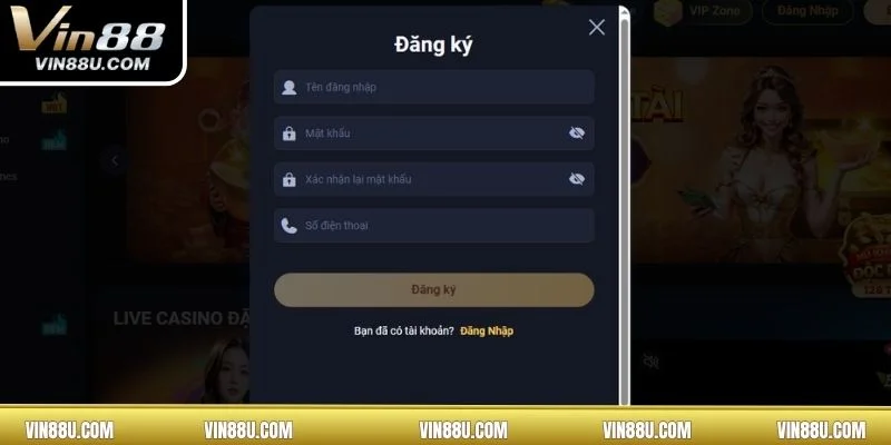 Chỉ với 3 bước đơn giản là bạn đã đăng ký VIN88 để sàng đăng cá cược