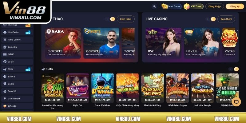 Giới thiệu tổng quan về sảnh cược thể thao VIN88 online