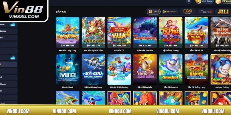 Sảnh game bắn cá VIN88 thu hút mọi người chơi với giao diện 3D